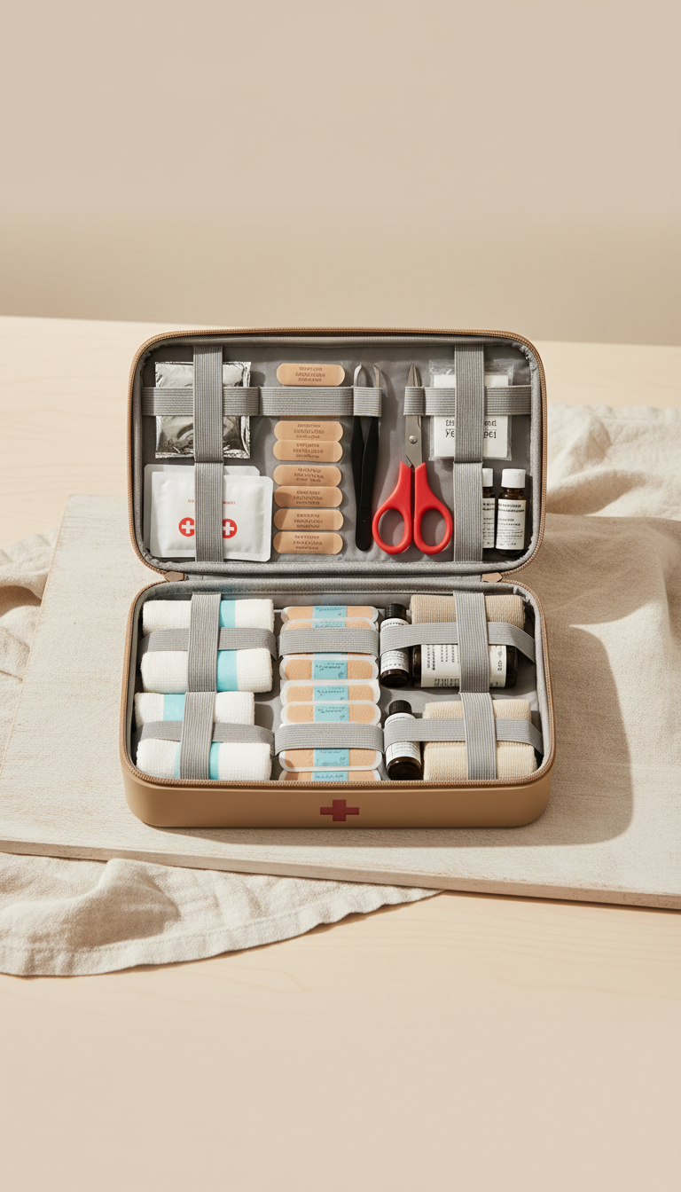 Compartmentalized First Aid Kit Open Display