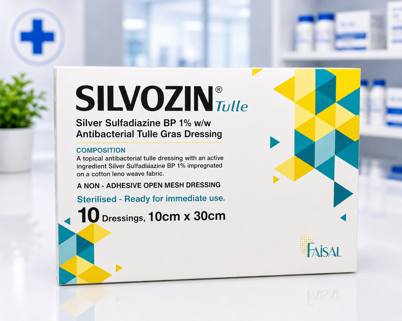 Silvozin® Medicated Tulle Dressing | Silver Sulfadiazine BP 1% | Sterile Antibiotic Burn Dressing