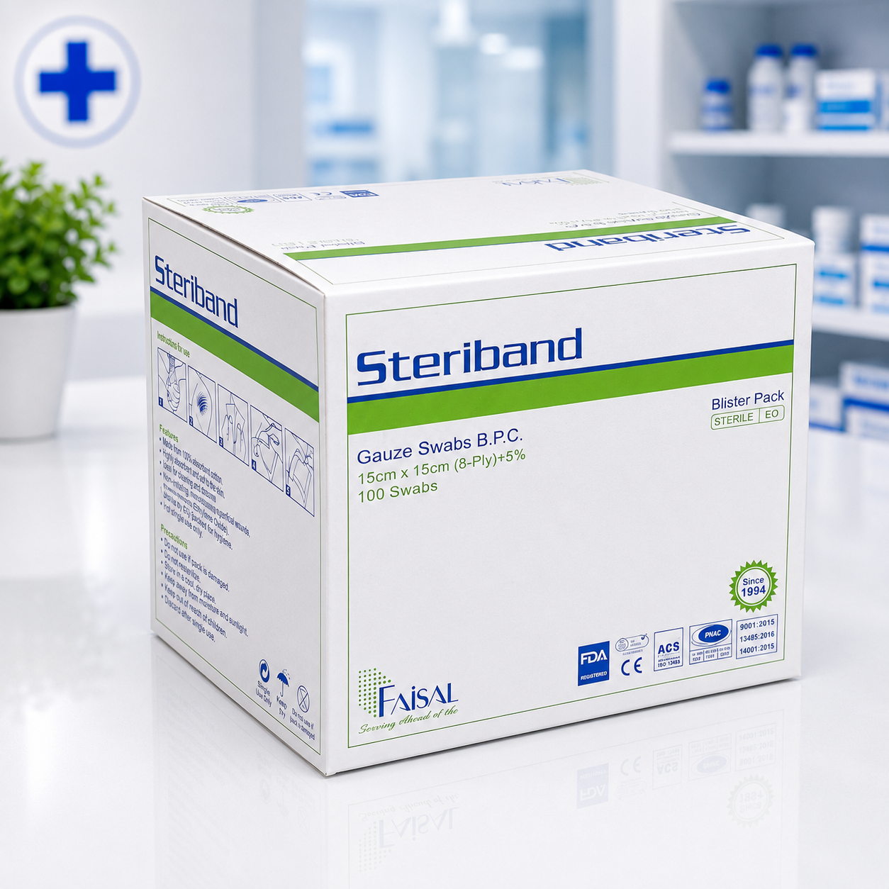 Steriband® Sterile Gauze Swabs | 100% Cotton Wound Dressing Pakistan