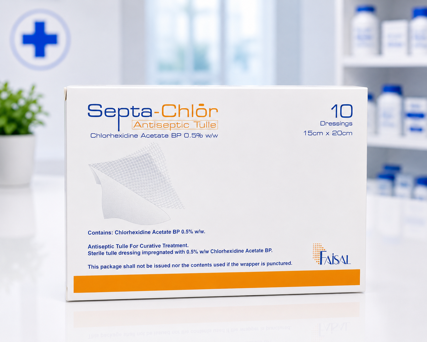 Septa-Chlor® Medicated Tulle Dressing | Chlorhexidine Acetate 0.5% | Sterile Antiseptic Paraffin Gauze Dressing