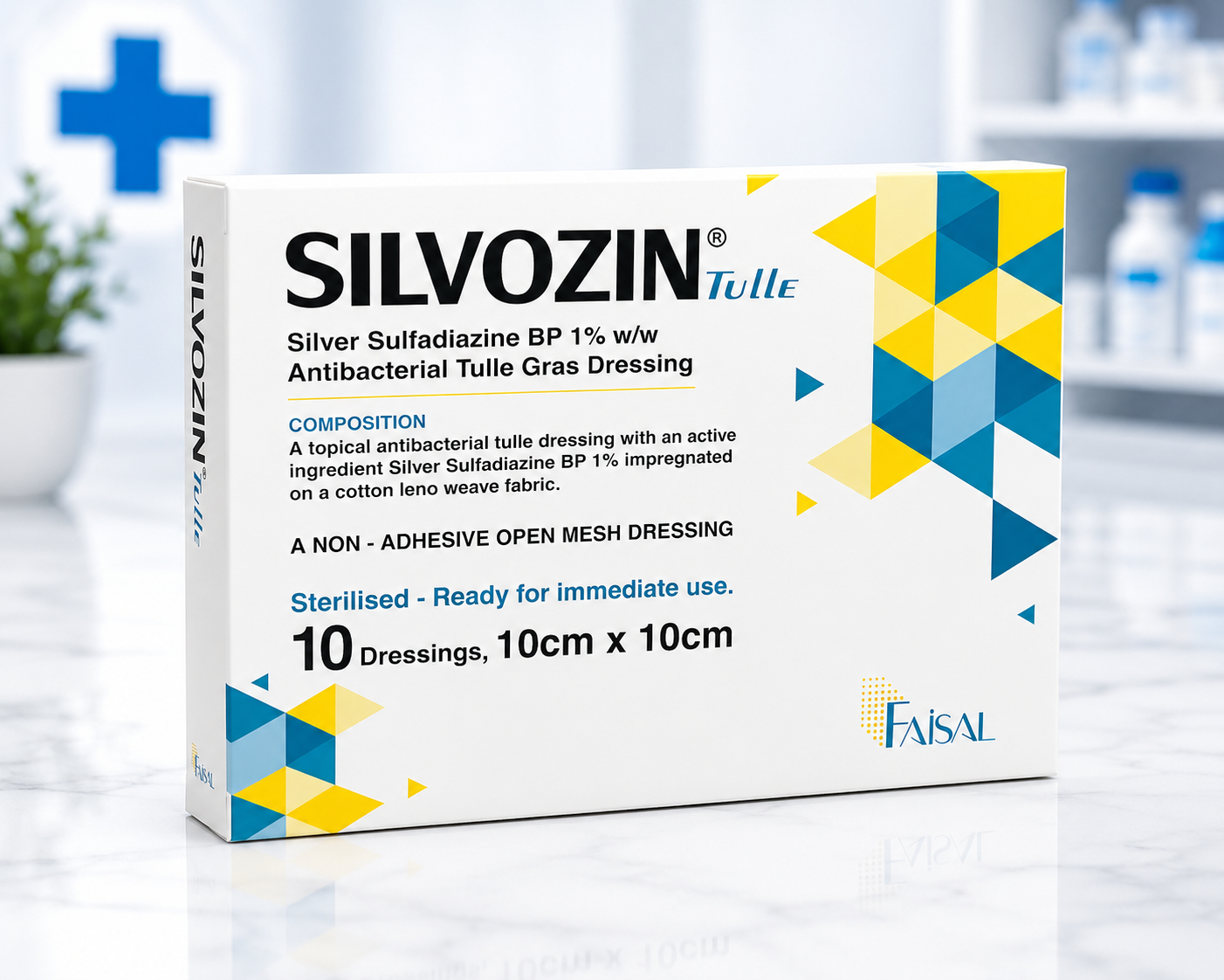 Silvozin® Medicated Tulle Dressing | Silver Sulfadiazine BP 1% | Sterile Antibiotic Burn Dressing