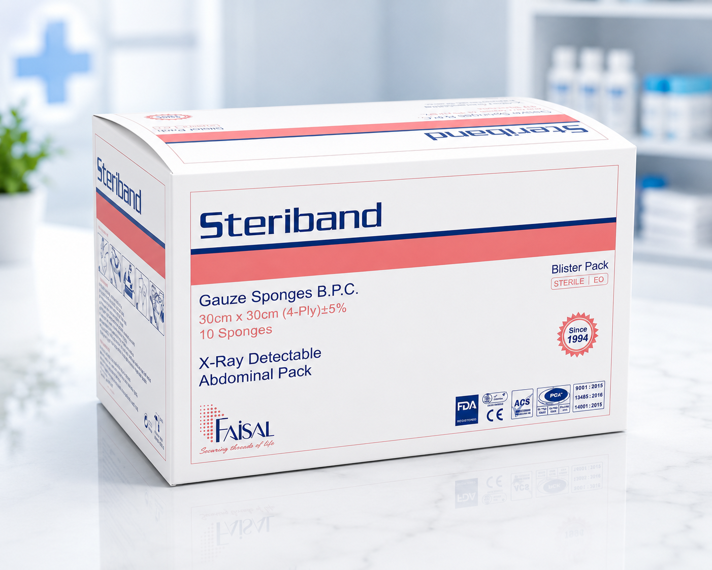 Steriband® X-Ray Detectable Gauze Sponge | Sterile Surgical Swabs Pakistan