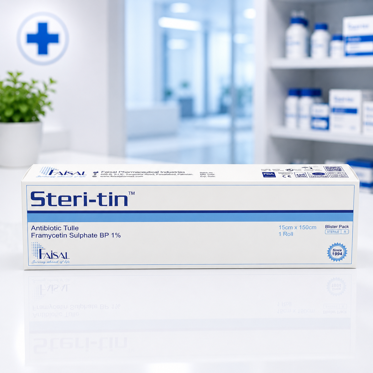 Steri-Tin® Medicated Tulle Dressing | Framycetin Sulphate BP 1% | Sterile Antibiotic Paraffin Gauze Dressing